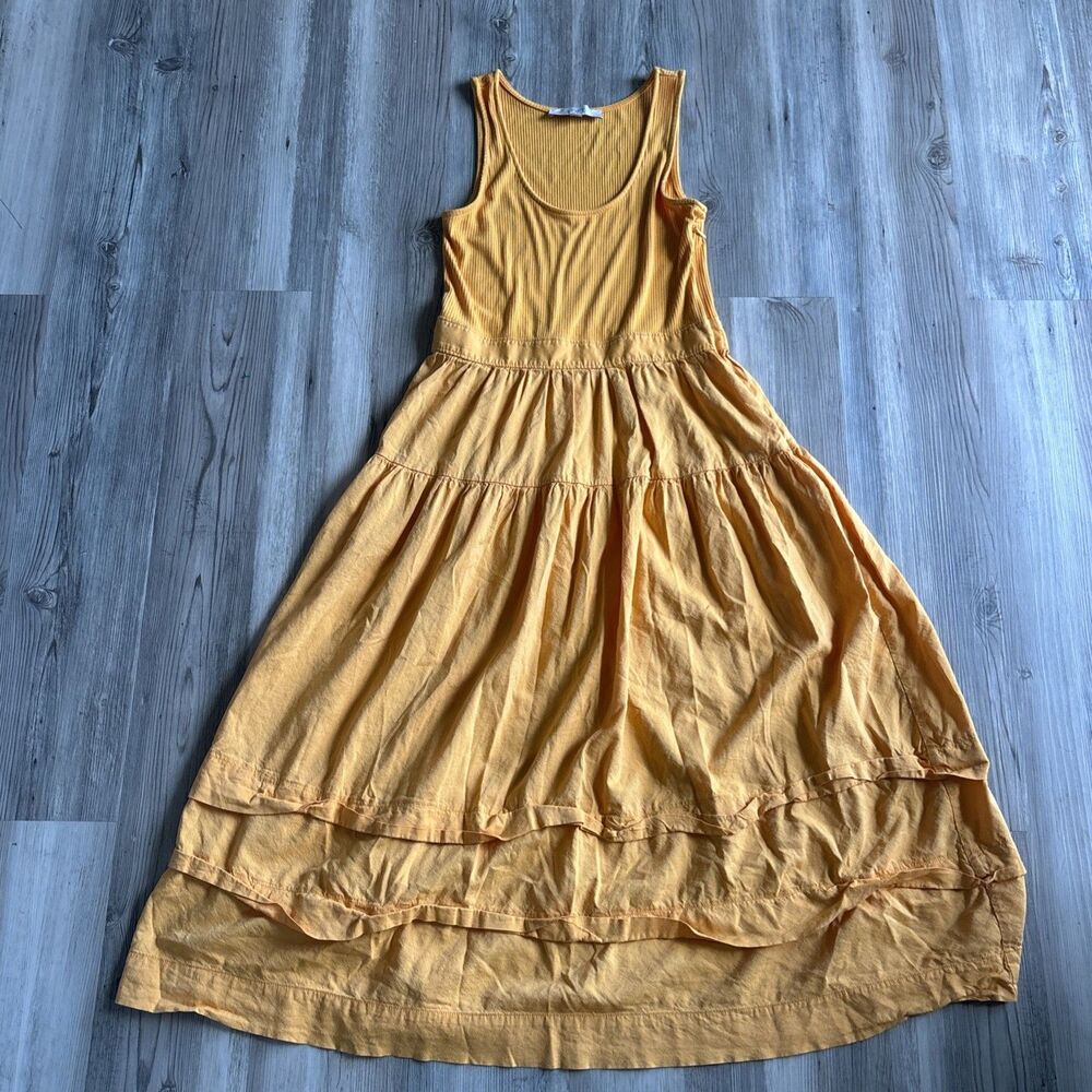 Ann Taylor Loft Maxi Dress Ruffle Flounce Orange Babydoll Sundress  Size 2